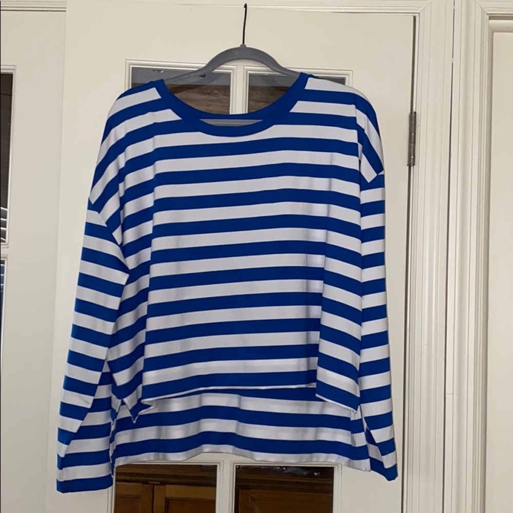 BNWT Tory Burch Performance Long Sleeve XL blue/wh